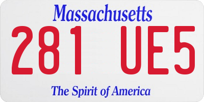 MA license plate 281UE5