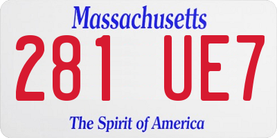 MA license plate 281UE7