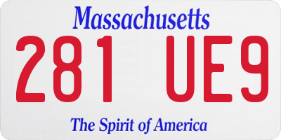 MA license plate 281UE9