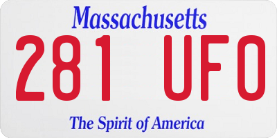 MA license plate 281UF0
