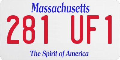 MA license plate 281UF1