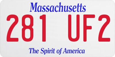 MA license plate 281UF2