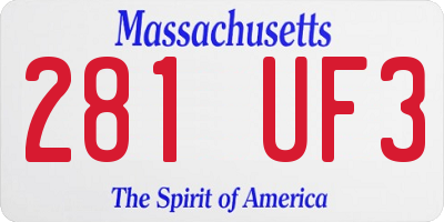 MA license plate 281UF3