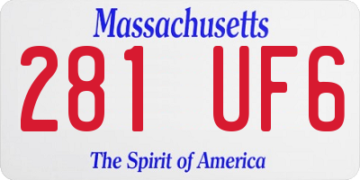 MA license plate 281UF6
