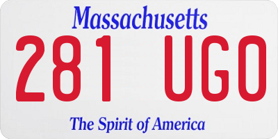 MA license plate 281UG0