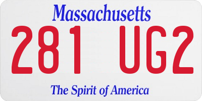 MA license plate 281UG2