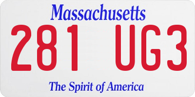 MA license plate 281UG3