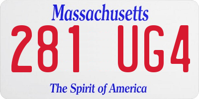 MA license plate 281UG4