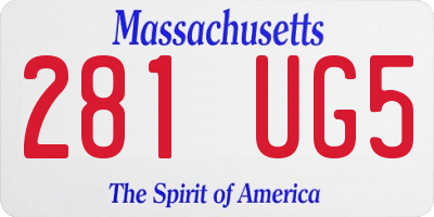 MA license plate 281UG5