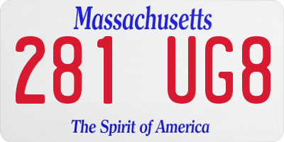 MA license plate 281UG8