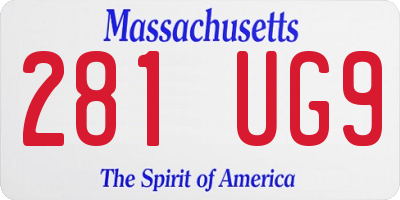 MA license plate 281UG9