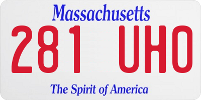 MA license plate 281UH0