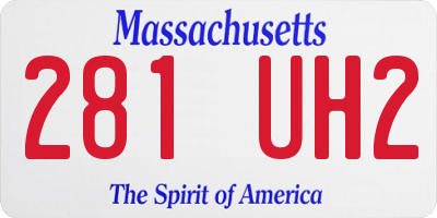 MA license plate 281UH2