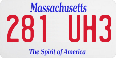MA license plate 281UH3