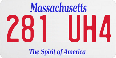 MA license plate 281UH4