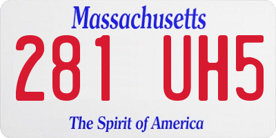 MA license plate 281UH5