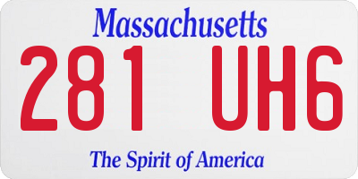 MA license plate 281UH6