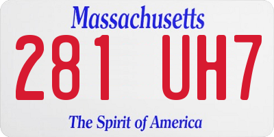 MA license plate 281UH7
