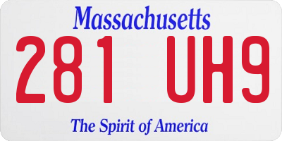 MA license plate 281UH9