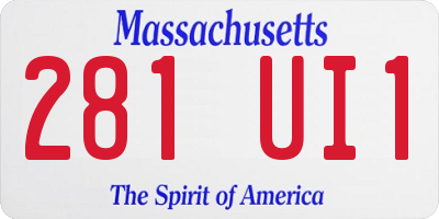 MA license plate 281UI1