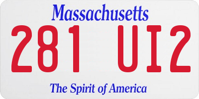 MA license plate 281UI2