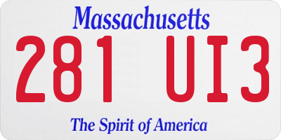 MA license plate 281UI3