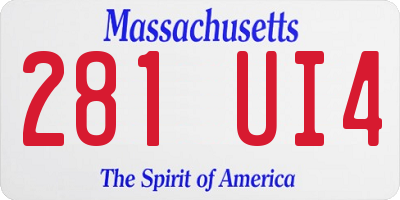 MA license plate 281UI4