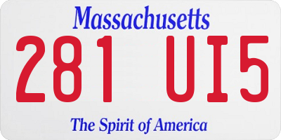 MA license plate 281UI5