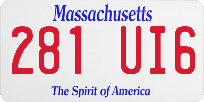 MA license plate 281UI6