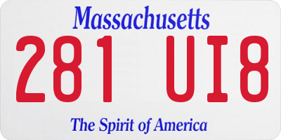 MA license plate 281UI8