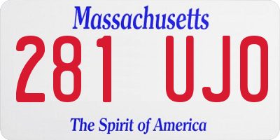 MA license plate 281UJ0