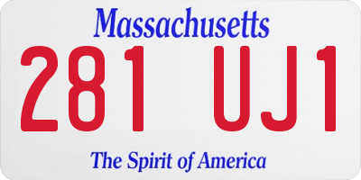 MA license plate 281UJ1