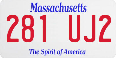 MA license plate 281UJ2