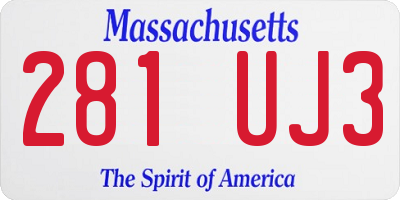 MA license plate 281UJ3