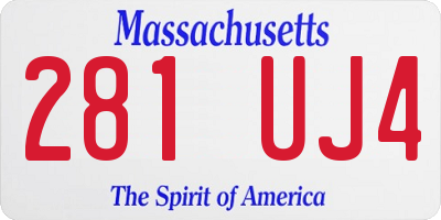 MA license plate 281UJ4