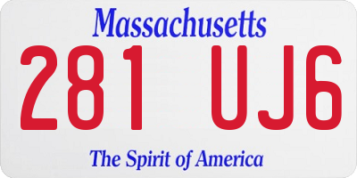 MA license plate 281UJ6