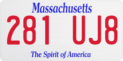 MA license plate 281UJ8