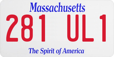 MA license plate 281UL1