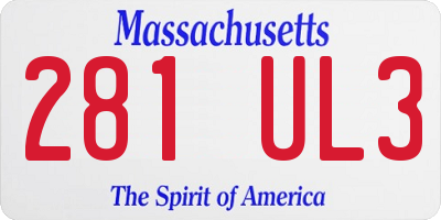 MA license plate 281UL3