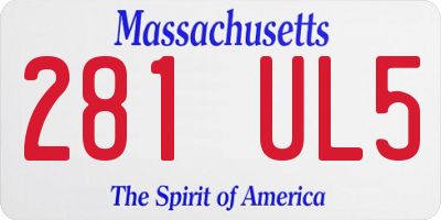 MA license plate 281UL5