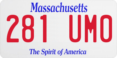 MA license plate 281UM0