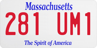 MA license plate 281UM1