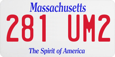MA license plate 281UM2