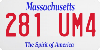 MA license plate 281UM4