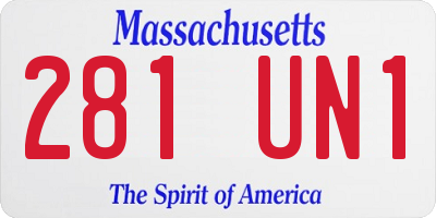 MA license plate 281UN1