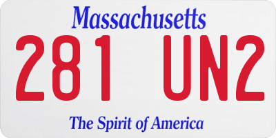 MA license plate 281UN2