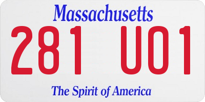 MA license plate 281UO1