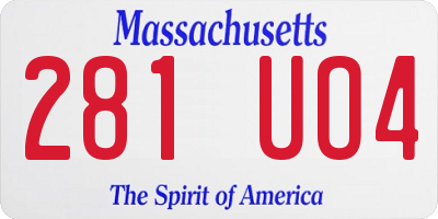 MA license plate 281UO4
