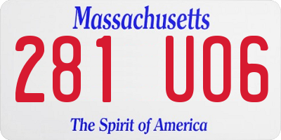 MA license plate 281UO6