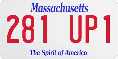MA license plate 281UP1